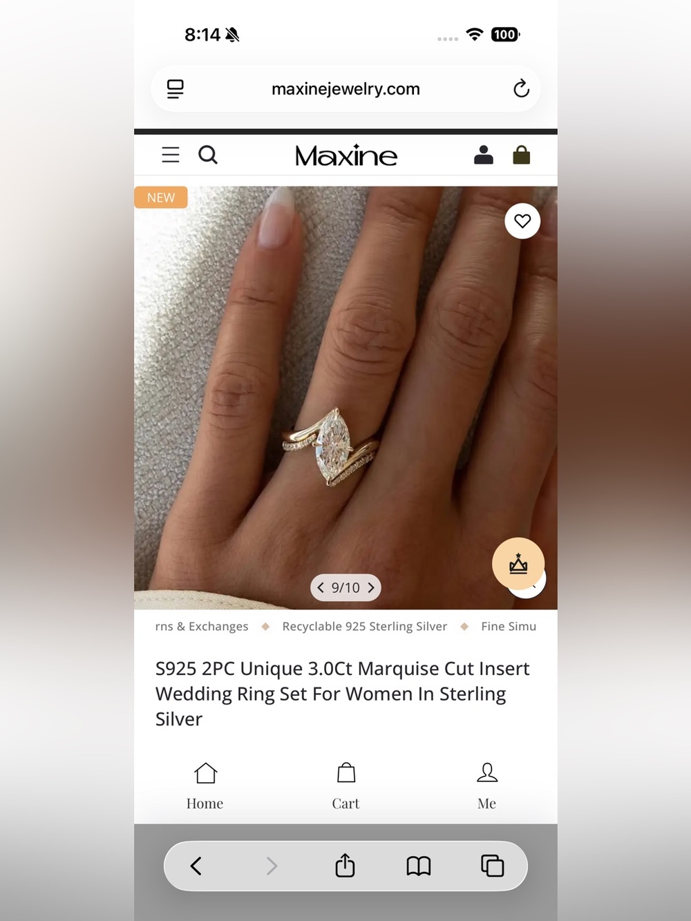 Maxine 3 carat Moissanite travel ring